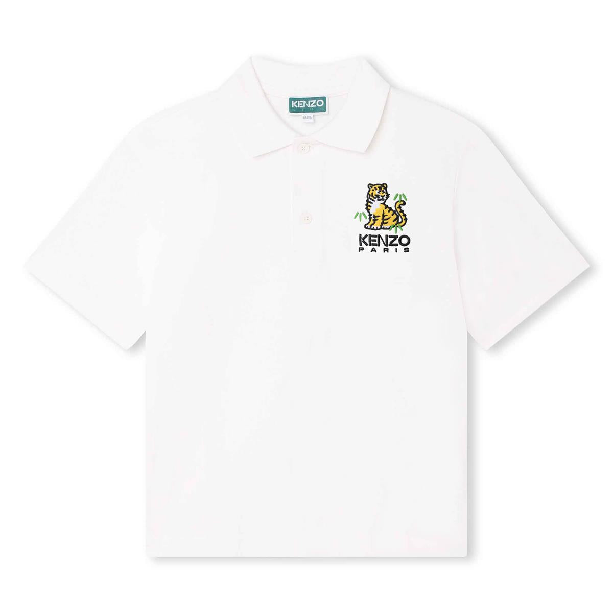 男童白色棉Polo衫