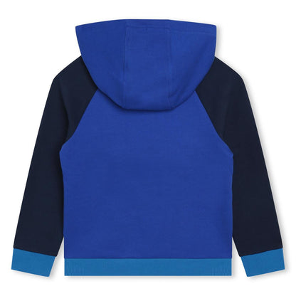男童蓝色棉连帽卫衣