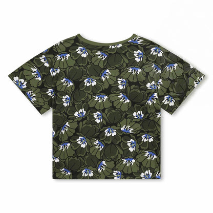 男童深绿色棉T恤