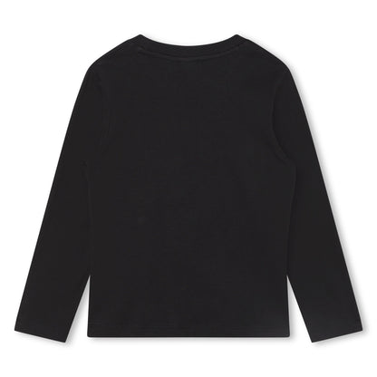 男童深灰色印花棉T恤