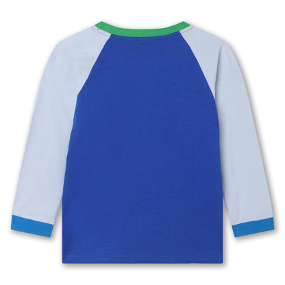 男童蓝色Logo棉T恤