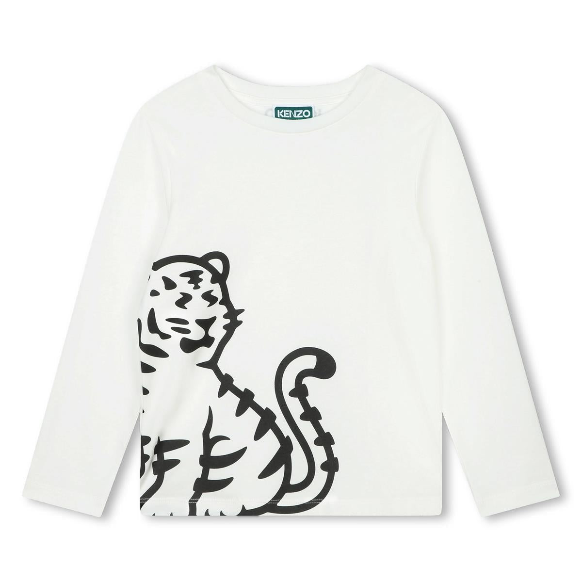 男童白色印花棉T恤