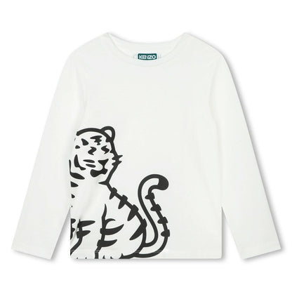 男童白色印花棉T恤