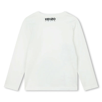 男童白色印花棉T恤