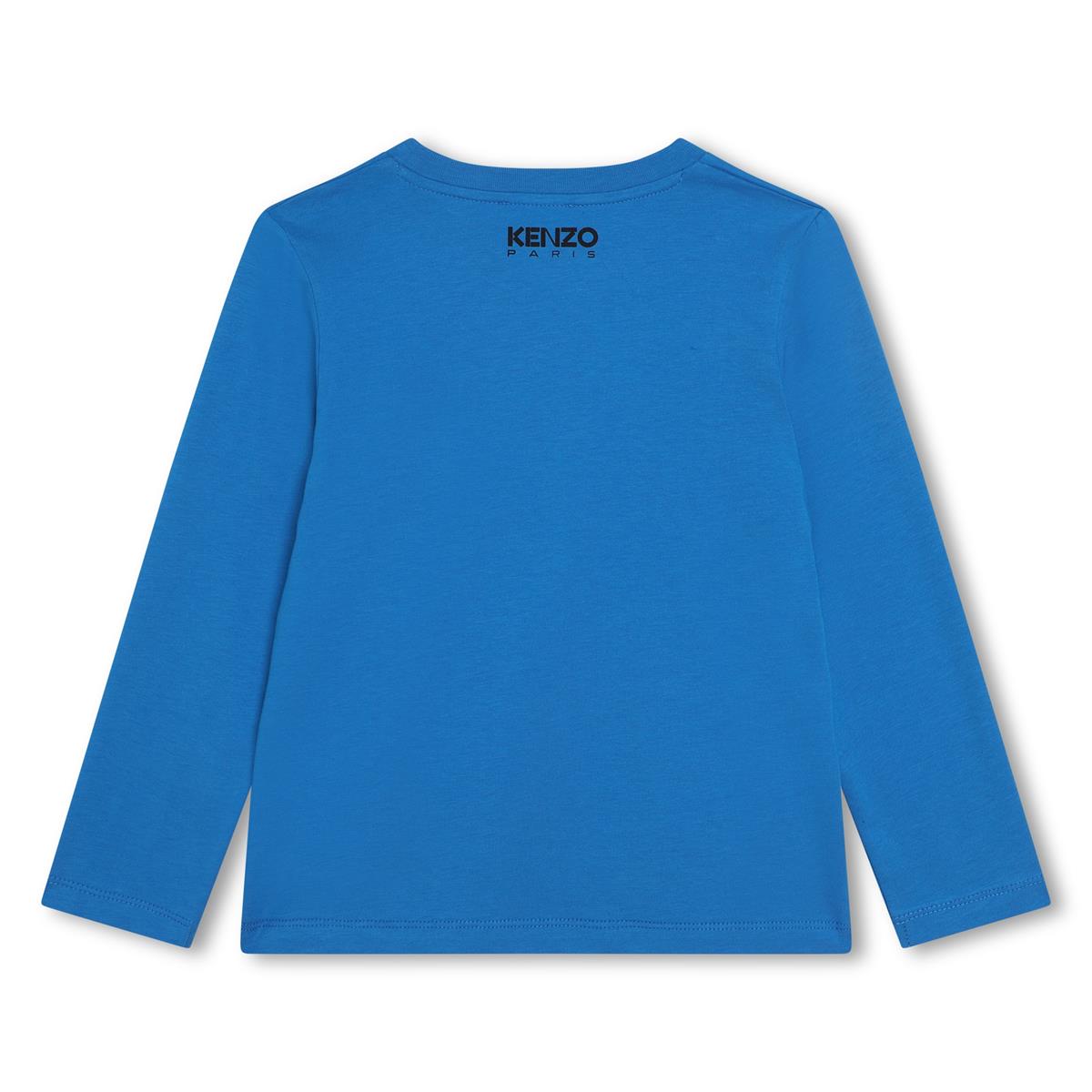 男童蓝色印花棉T恤