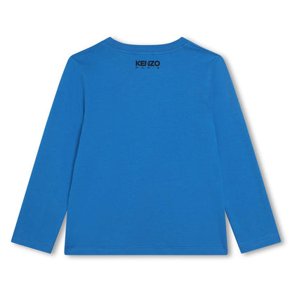 男童蓝色印花棉T恤