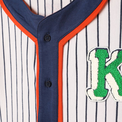 男童白色条纹棉T恤