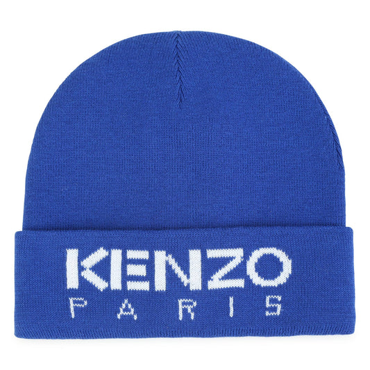 儿童蓝色Logo针织帽子