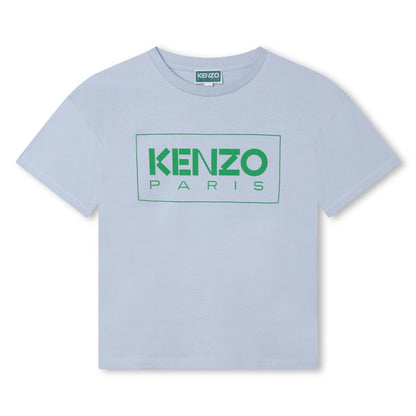 儿童浅蓝色Logo棉T恤
