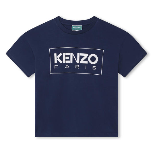 儿童藏青色Logo棉T恤