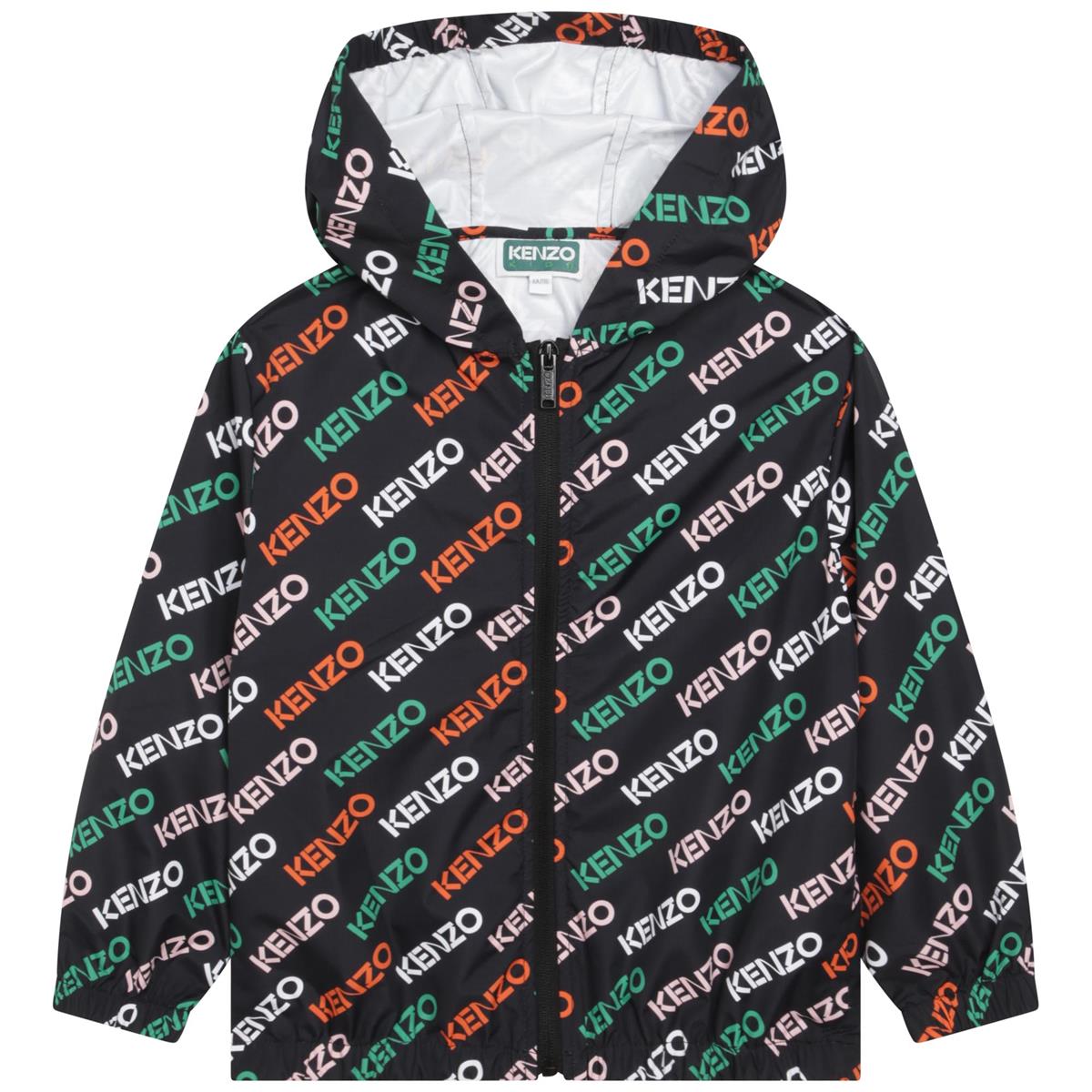 女童黑色Logo拉链上衣