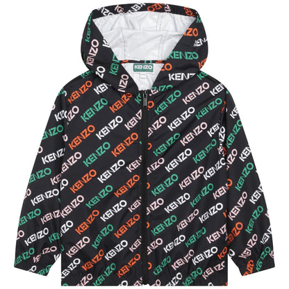 女童黑色Logo拉链上衣