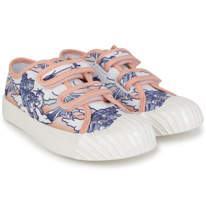 女童粉色印花帆布鞋