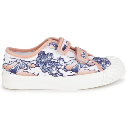 女童粉色印花帆布鞋