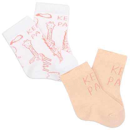 女婴粉色Logo袜子(2件)