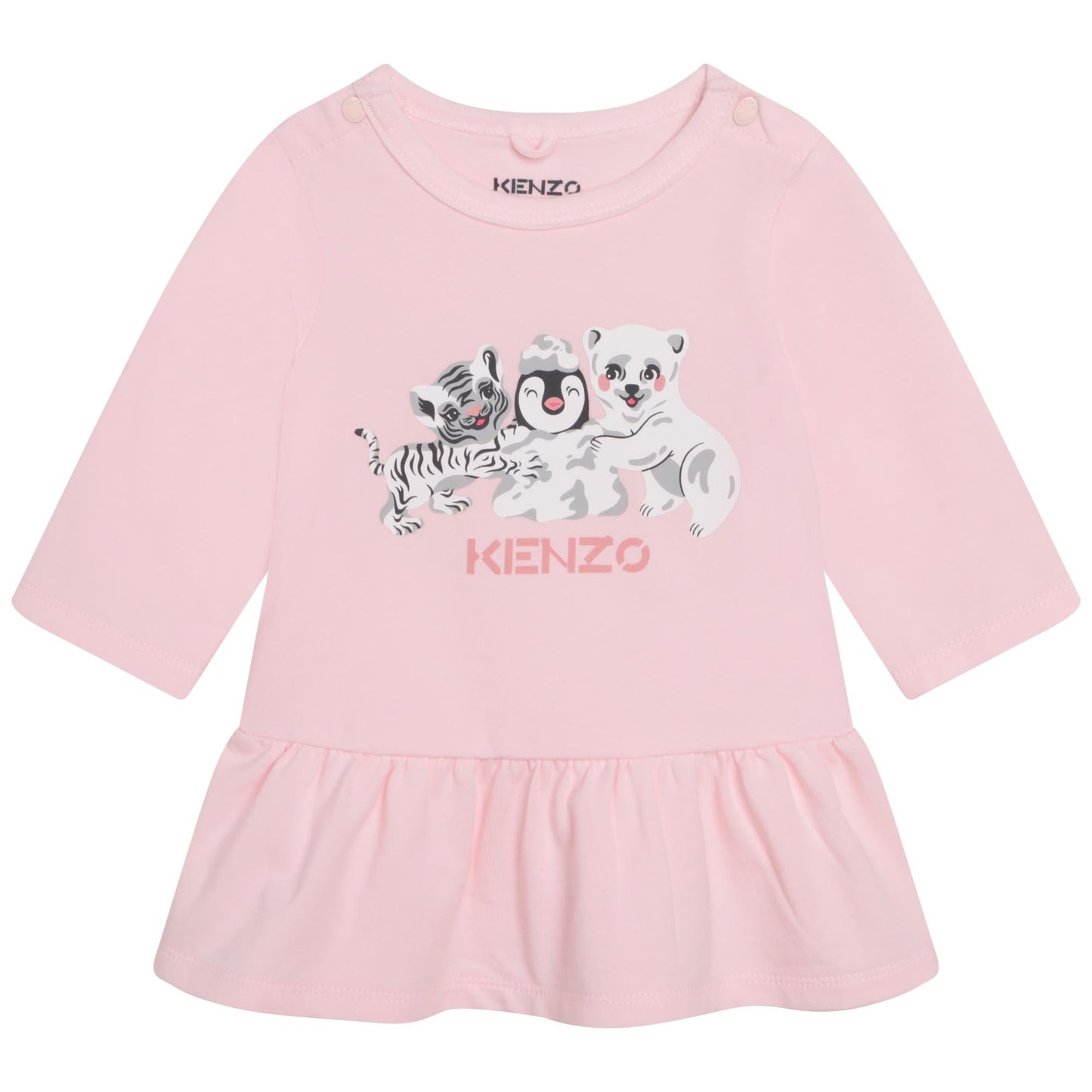 女婴粉色印花连衣裙