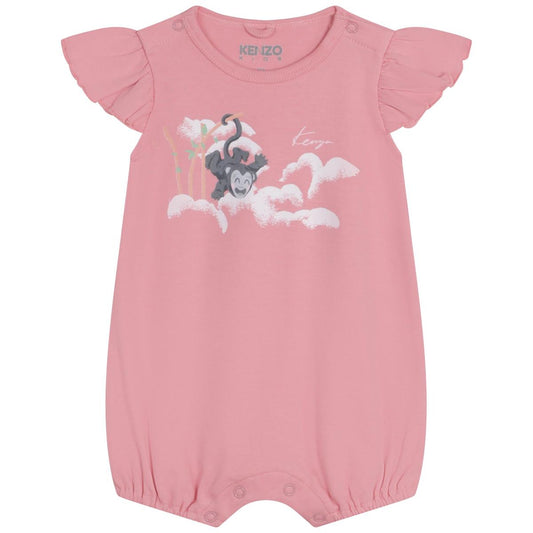 女婴粉色印花连体衣