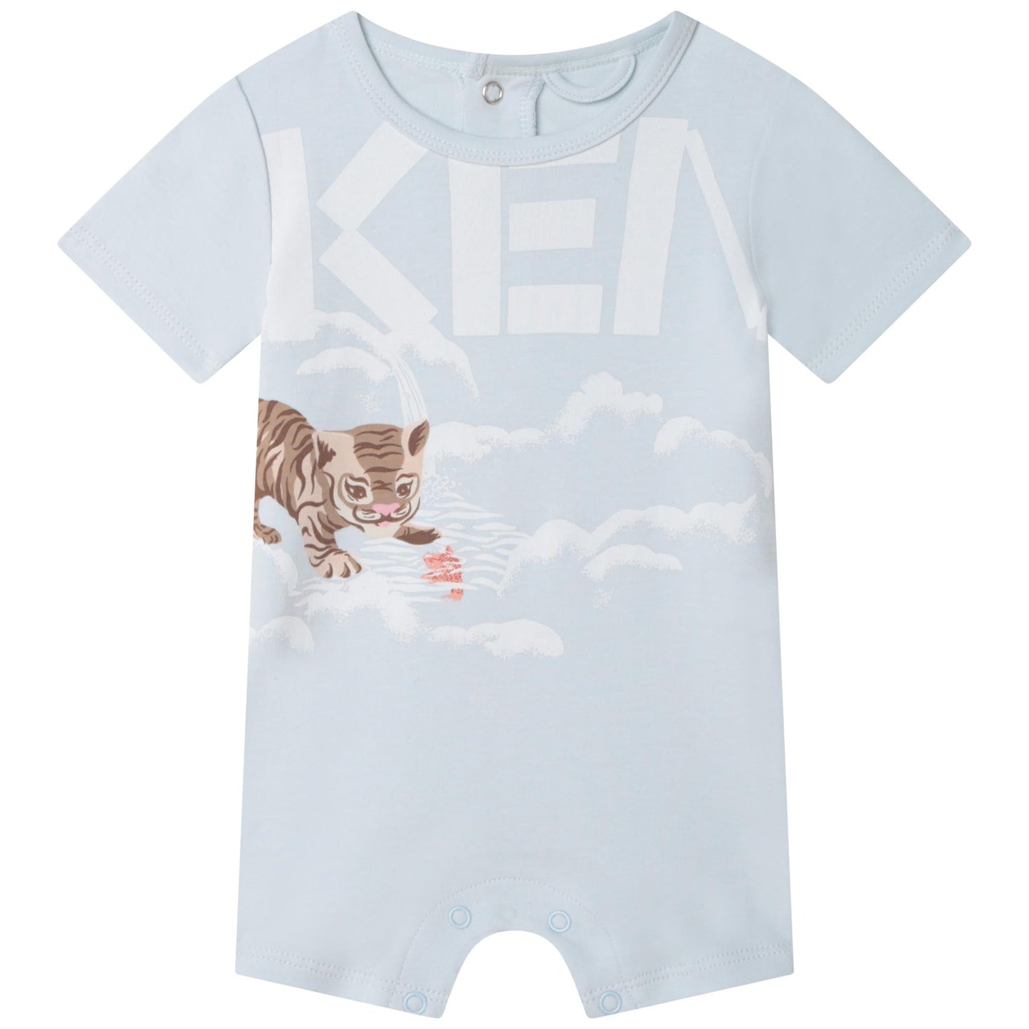 男婴蓝色Logo棉连体衣