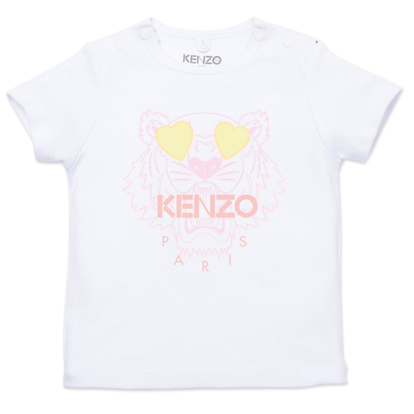 Baby Girls White Tiger Cotton T-Shirt