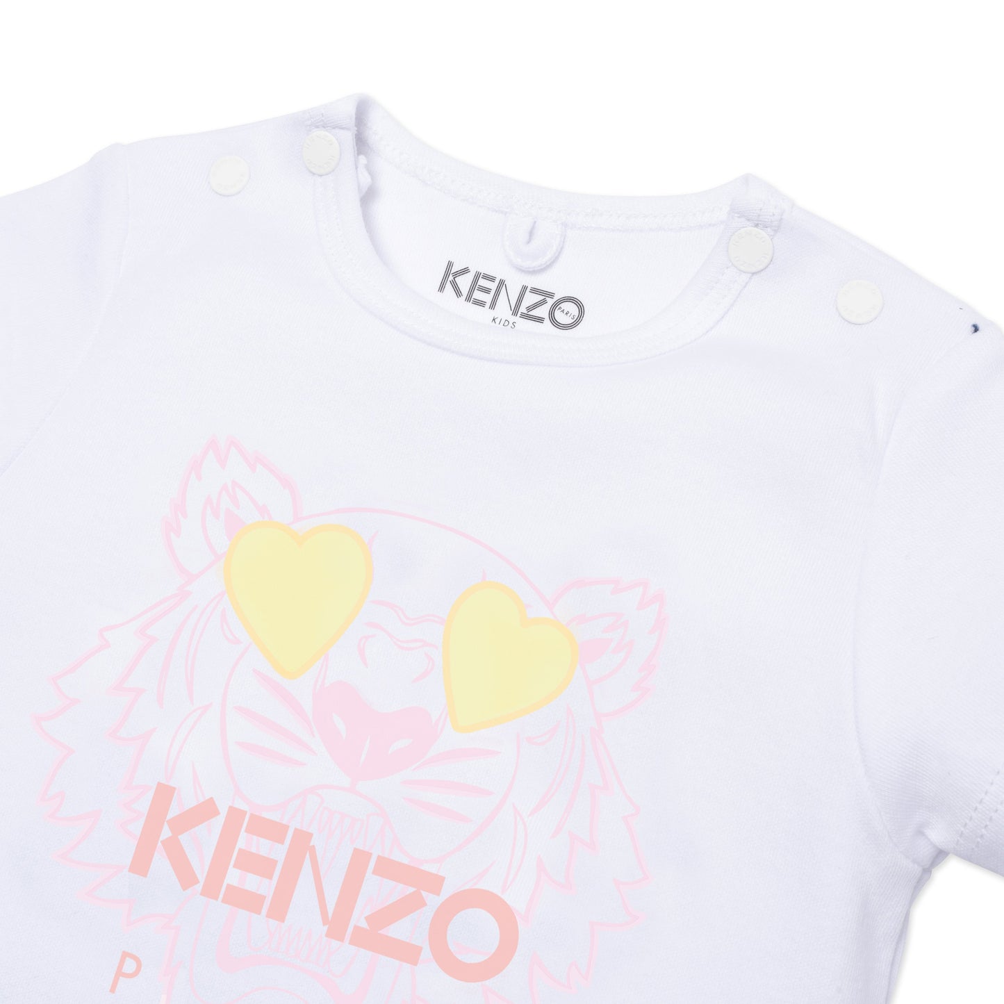 Baby Girls White Tiger Cotton T-Shirt