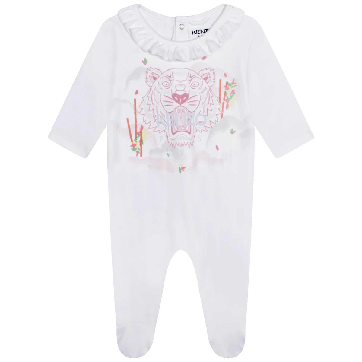 女婴白色Logo连体衣