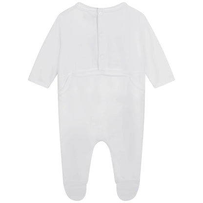 男婴白色Logo连体衣