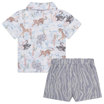 男婴白色棉套装