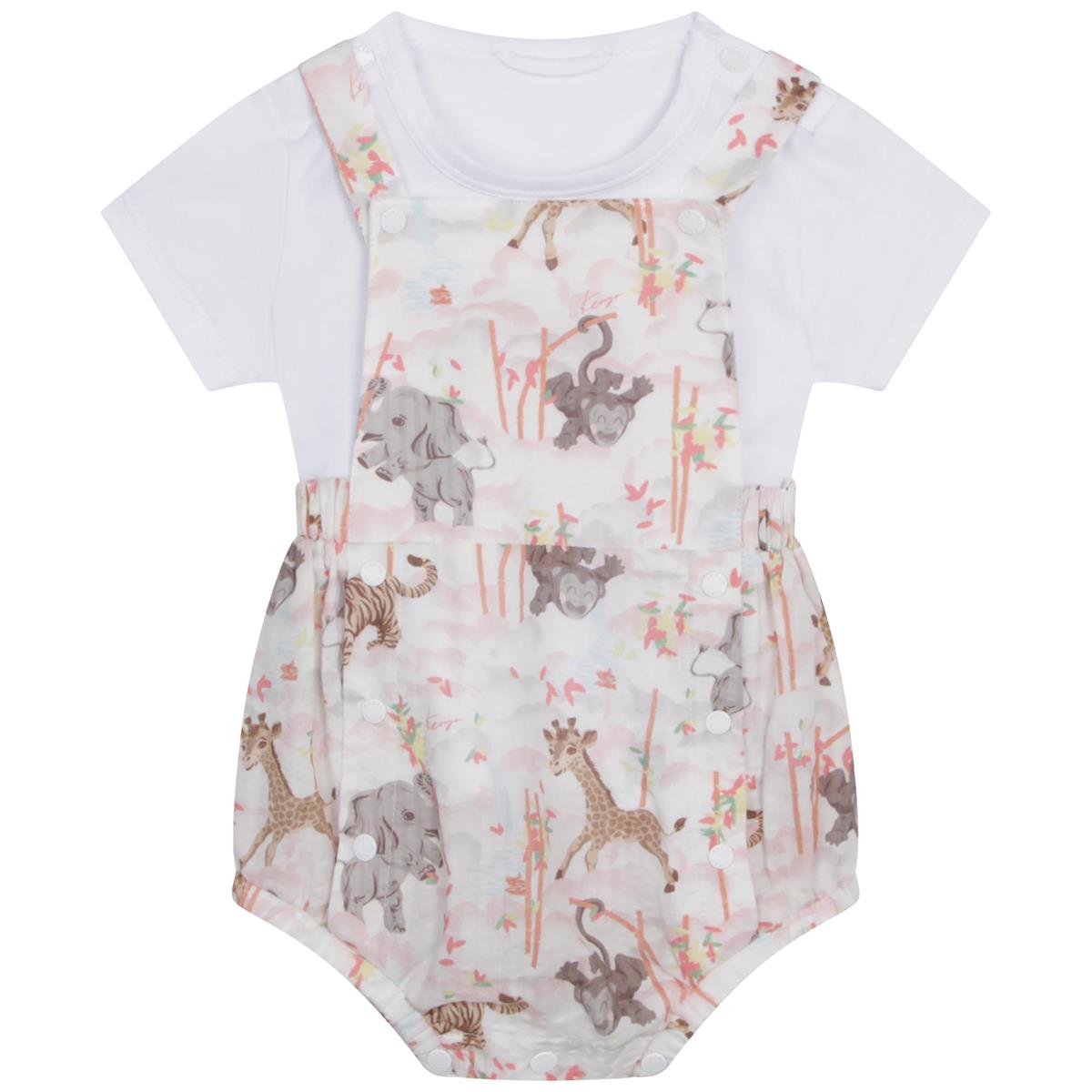 女婴白色棉套装