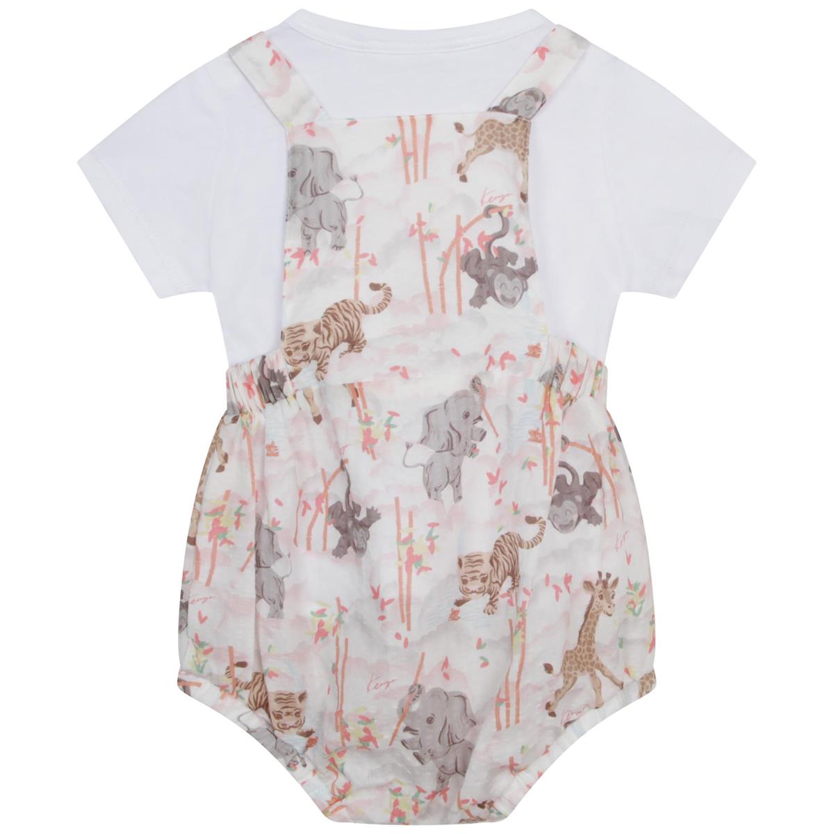 女婴白色棉套装