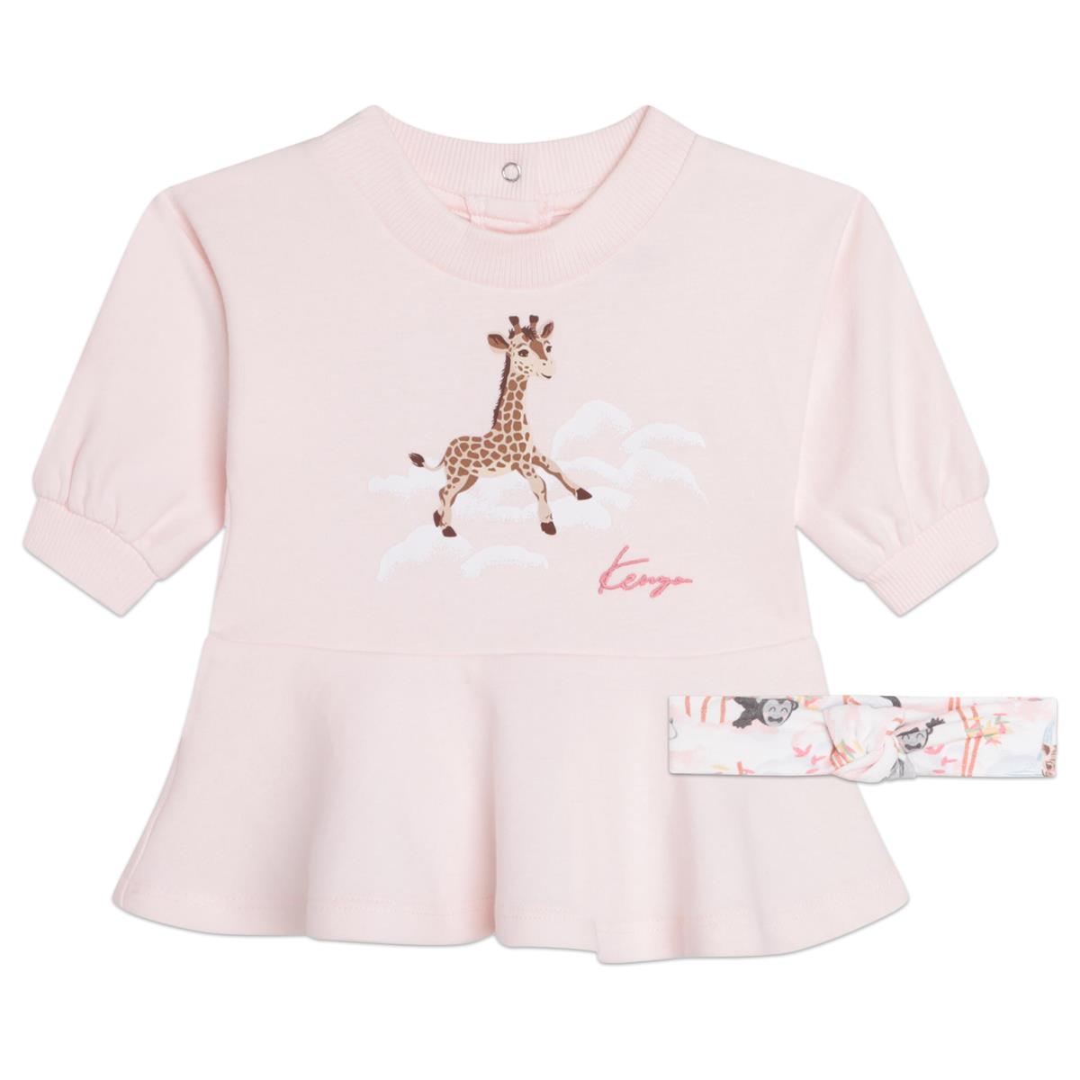 女婴粉色印花连衣裙