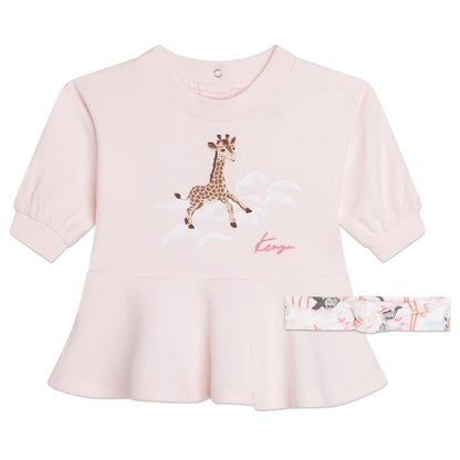 女婴粉色印花连衣裙