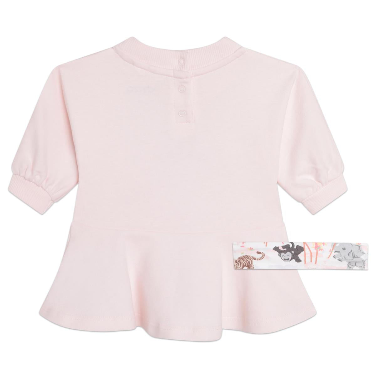 女婴粉色印花连衣裙