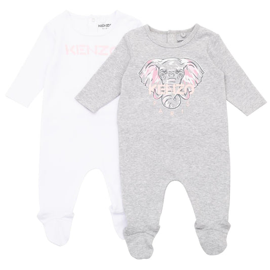 女婴白色连体衣套装