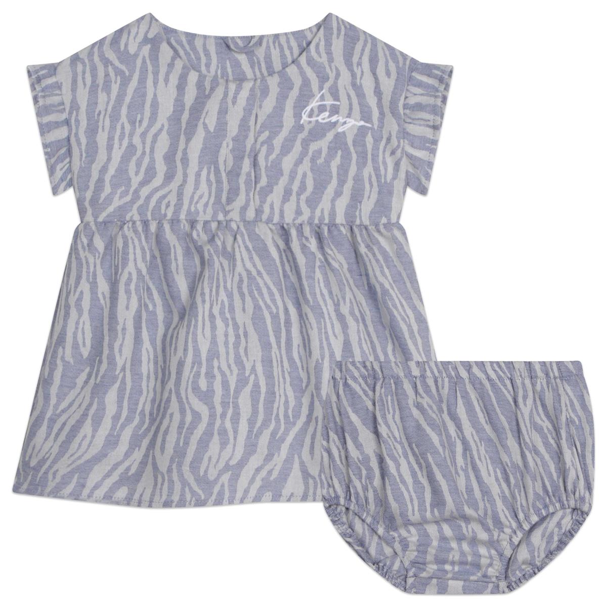 女婴蓝色连衣裙套装