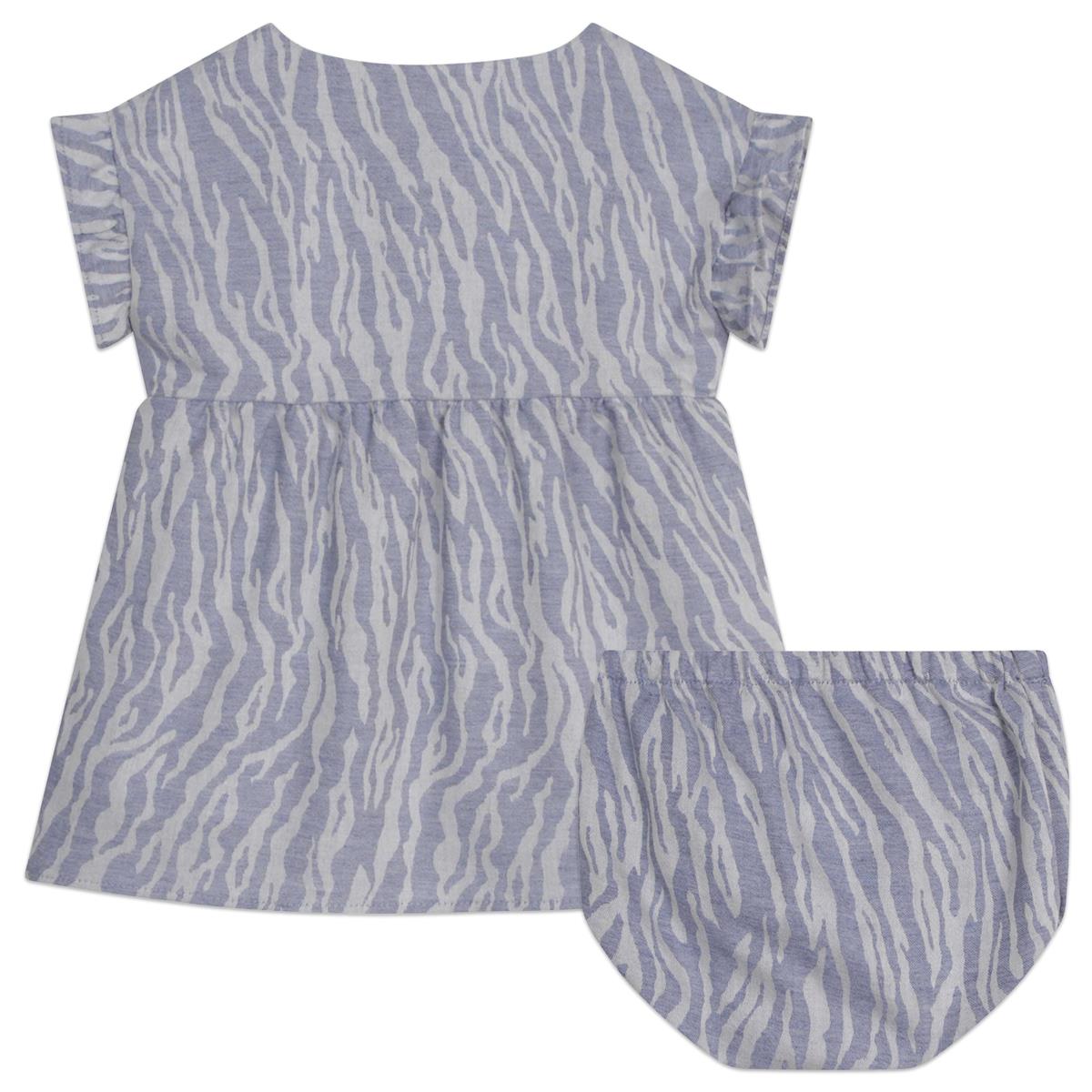 女婴蓝色连衣裙套装