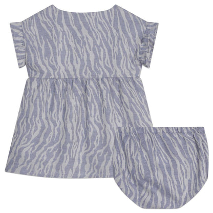 女婴蓝色连衣裙套装