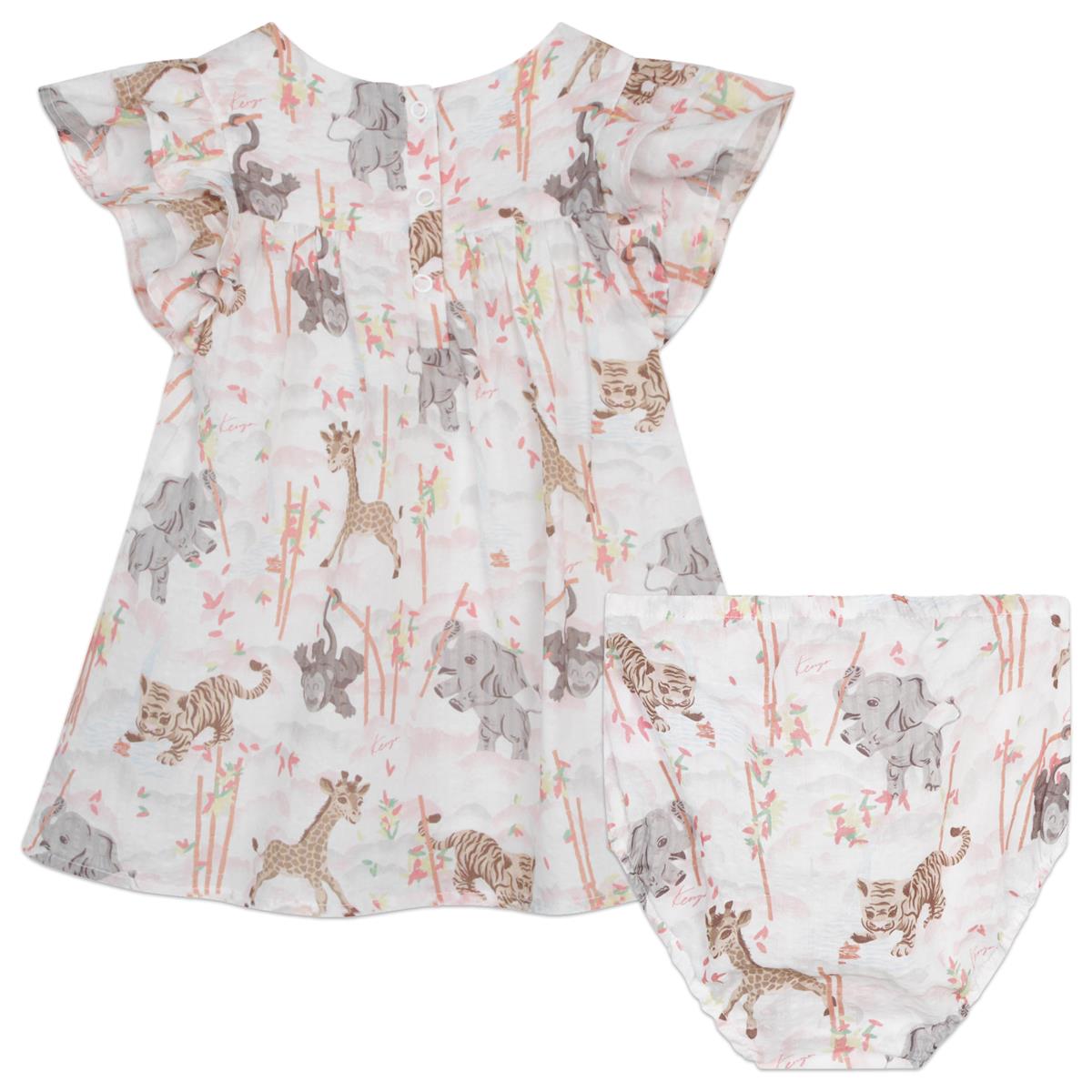 女婴白色连衣裙套装