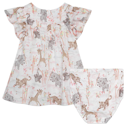 女婴白色连衣裙套装