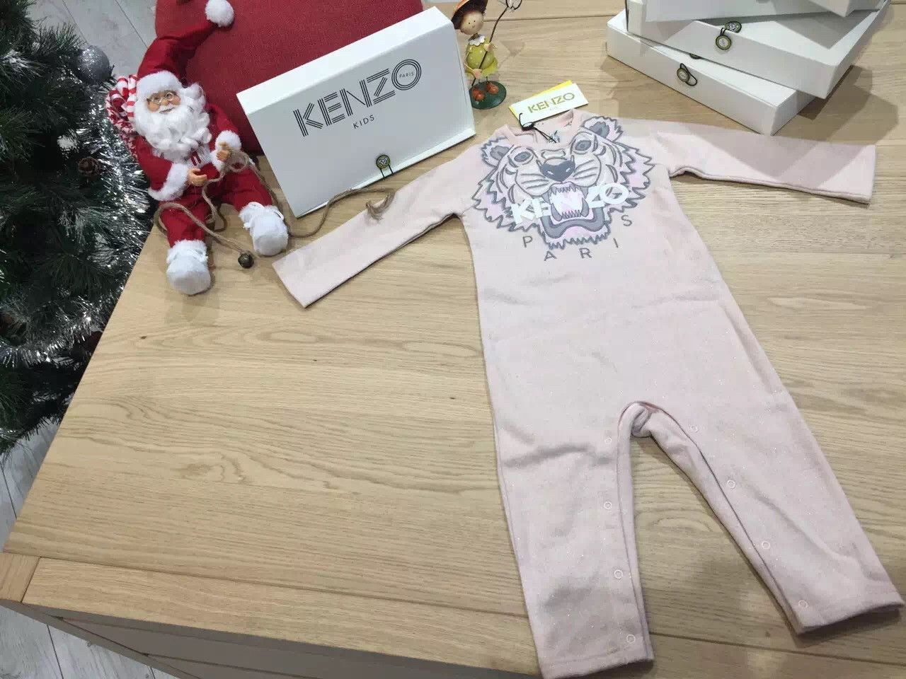 Baby Girls Pink Tiger Printed Cotton Babygrow
