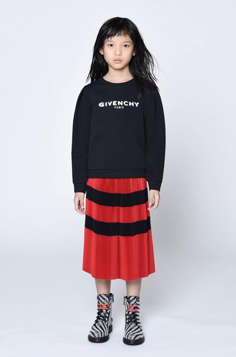 男童黑色Logo棉卫衣