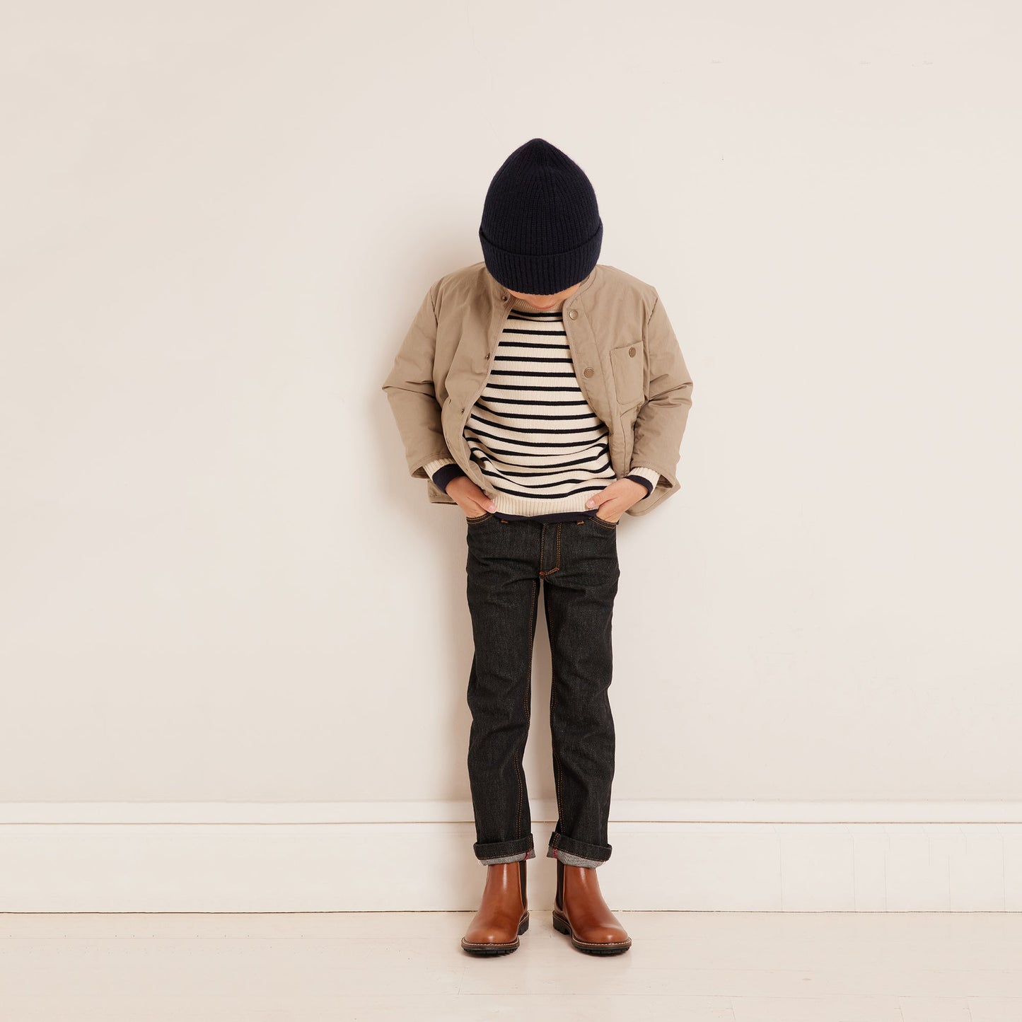 男童卡其色棉服