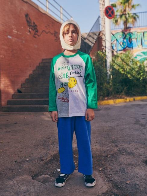 儿童绿色印花棉T恤