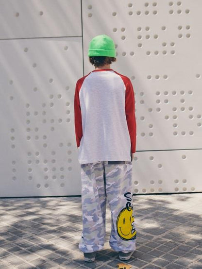 儿童红色印花棉T恤