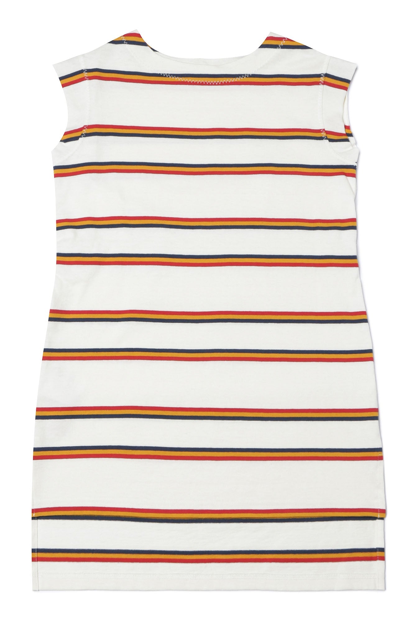 女童白色条纹棉连衣裙