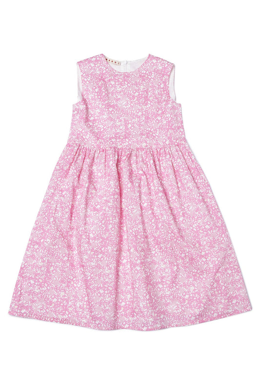 女童粉色棉连衣裙