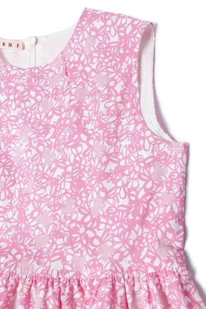 女童粉色棉连衣裙