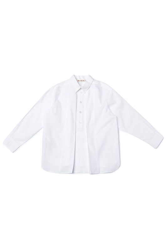 Girls White Cotton Shirt