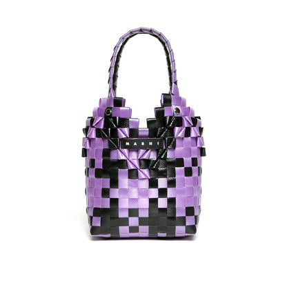 女童紫色Logo手提包