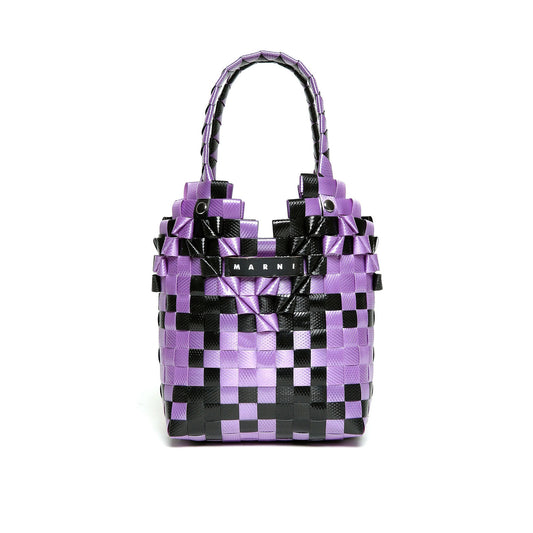 女童紫色Logo手提包