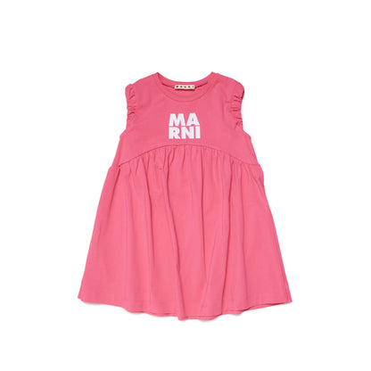 女童粉色Logo棉连衣裙